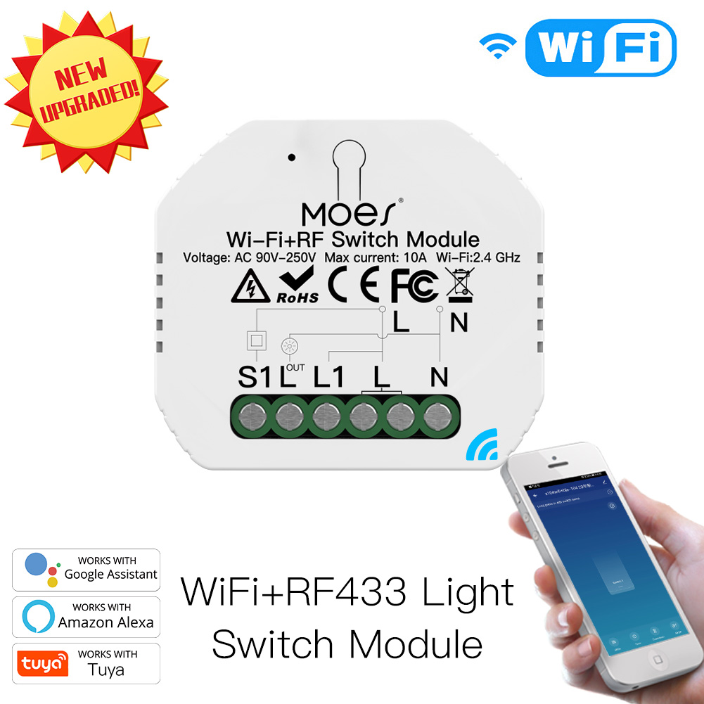 1 Gang WiFi + RF433 Lichtschaltermodul Mini Hidden Type